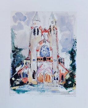 Zeefdruk van de St Jans Basiliek